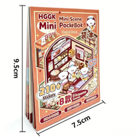 Autocollants de scène 3D Kawaii, décoration de maison miniature DIY, autocollants PET superposés, kit d'autocollants de paysage de dessin animé mignon