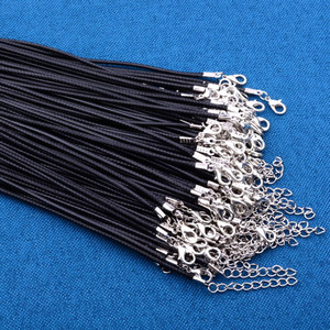 Zhubi 공장 도매 두꺼운 2.0mm 왁스 로프 링크 체인 주요 재료 합금 가죽 액세서리와 블랙 DIY 펜던트 목걸이 - Product Image 2