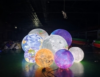 Globe Lumineux LED Planète Lune Terre Ballon Gonflable en PVC Bâche PVC Certifié CE/TUV Taille et Couleur Personnalisables pour
