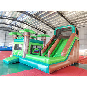 Aire de jeux gonflable extérieure, château gonflable pour enfants avec toboggan, structure de saut sur arbre, 6x7m - Product Image 4