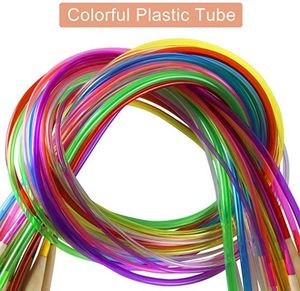 18 paires d'aiguilles à tricoter rondes en bois de bambou 16 "Tubes en plastique de couleur - Product Image 2