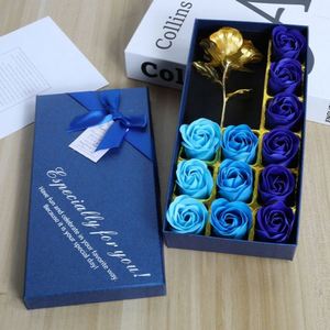 Novedad jabón artificial + flores doradas caja cuadrada Rosa regalos para mujeres regalo del Día de San Valentín regalo de vacaciones del Día de la madre - Product Image 3