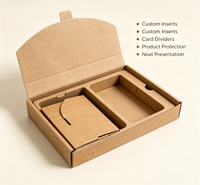 Boîte en papier kraft pliable personnalisée en gros avec logo, recyclable, écologique, pour bijoux, petits cadeaux, articles faits à la main