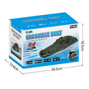 Caliente 2,4 Ghz 2 en 1 venta cabeza de cocodrilo eléctrica Control remoto <span class=keywords><strong>RC</strong></span> barco simulación cocodrilo doble motores vehículos RTR modelo Juguetes - Product Image 5