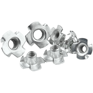Tuercas <span class=keywords><strong>en</strong></span> T de acero al carbono galvanizado personalizadas, deslizantes, de cuatro garras, con ranura, dentadas, de 1/2, 1/4, 3/8, de 4 puntas - Product Image 1