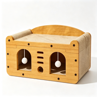 Grattoir à chat en papier écologique classique moderne de grande taille, maison à chat pliable à 1 niveau avec thèmes de Noël et d'Halloween, emballage en carton