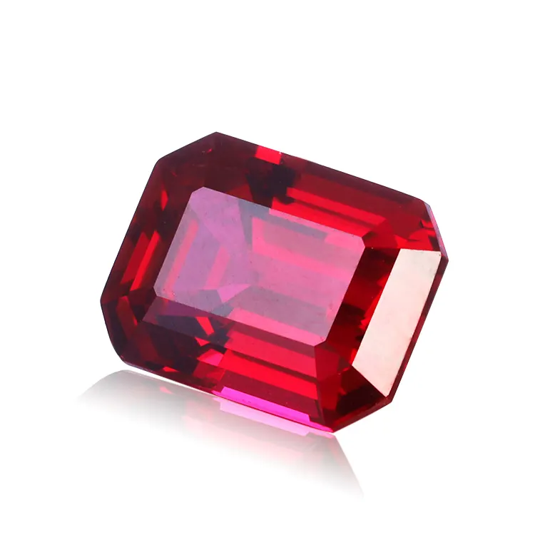 Ring Size Jewelry Making Gemstone 10 Piece Red Ruby 10X8 MM Emerald Cut Octagon Shape Doublet Gemstone,+AAA Quality Red Ruby