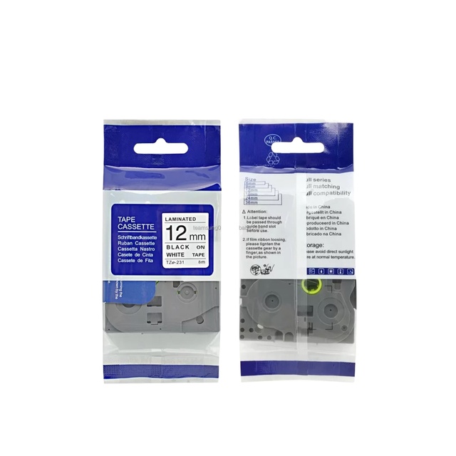 TMS TZe 231 12mm for Brother Label Tape PTE 100 D210 D200 1010 1090 Label Tape Compatible Brother Label Tape Brother Tz