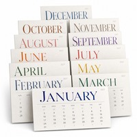 Lot de cartes postales calendrier déchirable douze mois 2027, styles artistiques variés, cartes saisonnières, logo personnalisé pour la décoration de la maison et du bureau