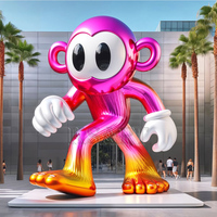 Grande sculpture Pop Art personnalisée en fibre de verre thème dessin animé mascotte d'image IP décorations de grande poupée