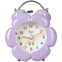 Jam Alarm Meja Bentuk Bunga Quartz Modern Tampilan Analog Fungsi Snooze untuk Kantor dan Rumah Anak-anak