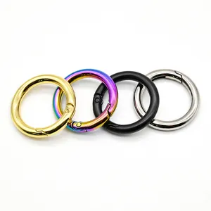 YYX Big Round Metal Spring Carabiner Spring O Key Ring Clip Carabiner Ring