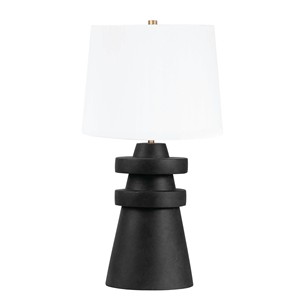 Black Stacked Sculptural Modern Minimalist Table Lamp | Bold Contemporary Lighting for Hotel Office & Feature Space - Product Image 1
