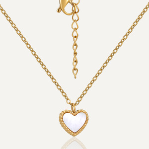 Collar <span class=keywords><strong>con</strong></span> Colgante en Forma de Corazón de Moda de Lujo Ligero para Mujer, <span class=keywords><strong>Hecho</strong></span> de Acero Inoxidable Chapado en Oro de 18K, en un Estilo Lindo - Product Image 1