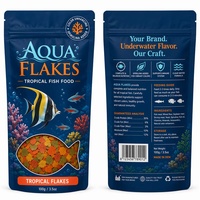 Sacs d'emballage personnalisés pour aliments de poissons tropicaux, en plastique transparent avec fenêtre, refermables à fermeture éclair, pochettes verticales pour aliments pour animaux de compagnie pour aquarium tropical