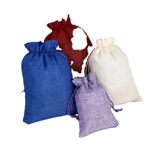 Wholesale Custom Logo Reusable Eco-Friendly Natural Jute Fabric <b>Folding</b> Drawstring Pouch <b>Bag</b> Customized Color Design for - Product Image 1
