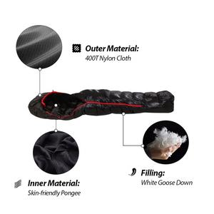 Sac de couchage 4 saisons léger, portable, imperméable, en nylon, avec duvet d'oie blanc, type enveloppe, avec sac de compression - Product Image 5