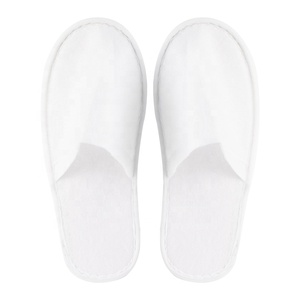 รองเท้าแตะผ้าสำหรับงีบหลับ แบบใช้แล้วทิ้ง สีขาว สำหรับโรงแรม พร้อมโลโก้ - Product Image 1
