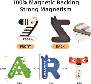 Chữ Từ Và Số Đầy Màu Sắc ABC Bảng Chữ Cái Động Vật Tủ Lạnh Nam Châm Dày EVA Chất Liệu Thích Hợp Cho Trẻ Mới Biết Đi Độ tuổi 3 4 5 - Product Image 2