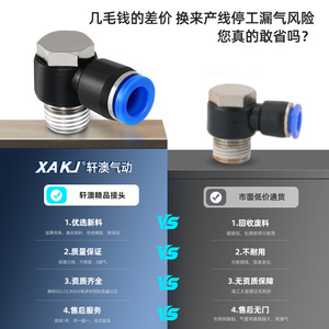 Xuan'ao Ph Elbow <b>Quick</b> <b>Connector</b> 1Mpa Nickel Plated Copper Threaded Pneumatic Hose Fitting - Product Image 3