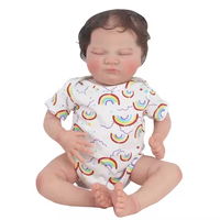 Poupée Bébé Reborn en Silicone Solide Faite à la Main de 45 cm, Corps Entier, Fille et Garçon, avec Cheveux Courts et Doux, Micro-Sourire et Mignonnesse