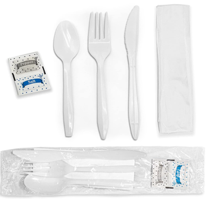 Paquete de cubiertos de plástico envueltos ligeros al por mayor con servilleta juego de utensilios PP/PS de 2,5G juego de cubiertos desechables cubiertos de línea aérea - Product Image 4