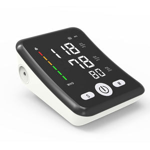 Profissional certificado superior braço pressão arterial Monitor Digital LCD Sphygmomanometer com voz relatório com 2 memória do usuário - Product Image 1