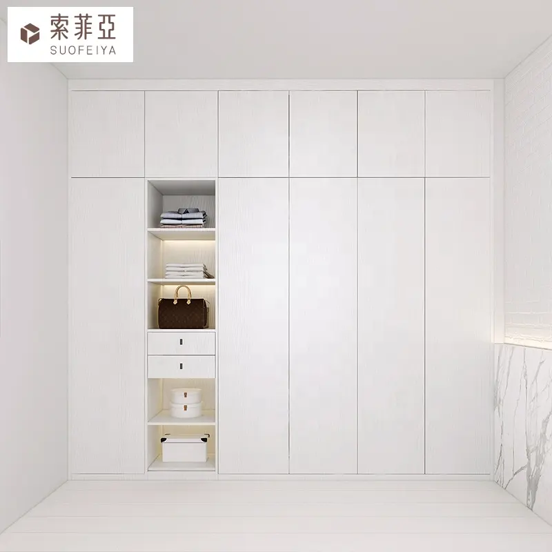 Novo designer branco carvalho armoire armário de madeira malásia guarda-roupa armário tamanhos diferentes