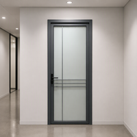 Porte intérieure en verre avec cadre en acier inoxydable postmoderne, étanche, pour bureau ou buanderie, YDNCN