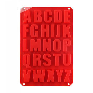 <b>Silicone</b> Letter Molds Red 26 Letters Cake <b>Baking</b> Mold DIY Chocolate Ice Cube Tray Kitchen Tool - Product Image 5
