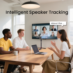 Webcam toàn cảnh 180 ° tất cả trong một: video <span class=keywords><strong>HD</strong></span> 1080P, Mic tích hợp, cắm và phát cho các nhóm/thu phóng, với khe cắm micro sd để ghi âm - Product Image 2