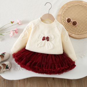 Ensemble <span class=keywords><strong>pull</strong></span> et jupe tutu pour filles 2026 – Nouveau style automne/hiver, design adorable pour petites filles, idéal pour les fêtes - Product Image 2