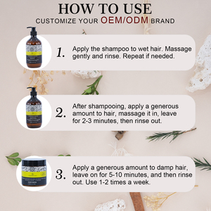 Shampooing et après-shampooing personnalisés avec logo, rafraîchissant pour le cuir chevelu, équilibrant le pH, contrôlant l'excès de sébum, nourrissant et pour une brillance saine - Product Image 5