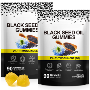 Solotree Lạnh Ép Tự Nhiên Vegan Đen Dầu Hạt Giống Gummies Hữu Cơ Không Đường Màu Đen Dầu Hạt Gummies Cho Tóc Da Doanh Sức Khỏe - Product Image 1