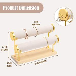 Expositor de Joyería al por Mayor, Soporte Desmontable para Pulseras, Estantes de 3 Niveles, Organizador de Relojes de Pulsera de Terciopelo - Product Image 4