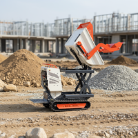 Mini-Raupentransporter mit Gummiketten, 750kg Selbstladender Mini-Dumper, Kompakter Muldenkipper