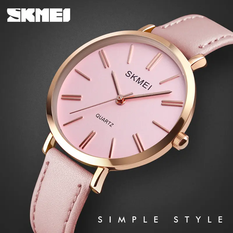 simple design skmei 1397 Luxury Ladies big face Japan Quartz Watch Fancy leather Quartz Watch Women