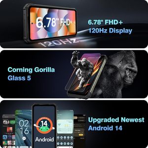 Ulefone Armor 24 โทรศัพท์มือถือที่ทนทาน แบตเตอรี่ 22000mAh แรม 24GB รอม 256GB หน้าจอ 6.78 นิ้ว FHD+120Hz พร้อมไฟสำหรับตั้งแคมป์ - Product Image 6