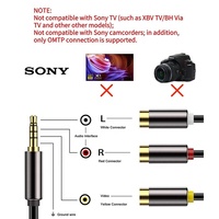 3.5MM TRRS Erkek - 3 RCA Dişi Koaksiyel Bükümlü Çift PVC Kılıflı Ses Video Adaptör Kablosu (Hoparlör ve Cep Telefonu için)