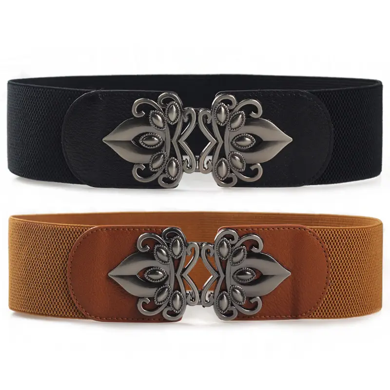 Dress with fashionable lady wide waist sealing elastic elastic belt versatile women's wide belt