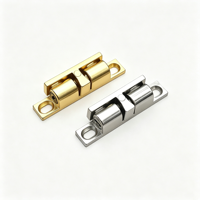 Loquet à double bille en alliage de zinc SC4660 avec support en L pour porte de placard, armoire et meuble
