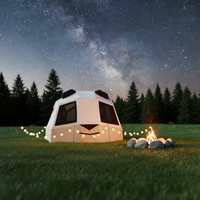 Tente pneumatique gonflable à double couche imperméable et protégée contre les UV de luxe pour 4 saisons, deux chambres et salon pour le camping en famille nombreuse