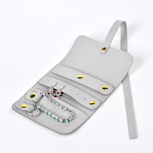Estuche Organizador de Joyería Plegable de Microfibra con Logotipo, Bolsa de Almacenamiento para Aretes, Empaque Plegable para Joyería Pequeña - Product Image 2