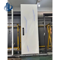 Puerta de Entrada Moderna de Aluminio Fundido con Doble Blindaje, Luz LED con Incrustaciones de Diamantes 3D, a Prueba de Explosiones, Puerta de Seguridad Inteligente para Interiores