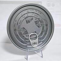 Couvercle de boîte en fer blanc 98,9 mm de diamètre, argenté 401, rond, à ouverture facile
