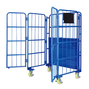 Easy Operation OEM Service Warehouse Logistic Transport Tool <strong>Welded</strong> Steel Rolling Mobile Cage Cart <strong>Trolley</strong> - Product Image 2