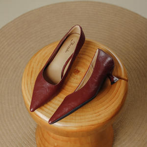 Zapatos Unisex de Tacón de Aguja de Cuero Genuino Calado, Estilo Moderno 2026, Cómodos con Punta Puntiaguda y Malla - Product Image 1