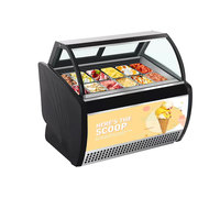 Congélateur commercial pour crème glacée, acier inoxydable, porte transparente, refroidissement par air, contrôle numérique de la température, marque BSM, 220V