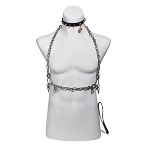 ผลิตภัณฑ์เฟติชเกย์ BDSM ชุดโซ่โลหะสแตนเลส ปลอกคอ เข็มขัดหนัง คอสเพลย์ ของเล่นทางเพศ ของเล่นสำหรับการเกี้ยวพาราสี ราคาโรงงานขายส่ง - Product Image 1