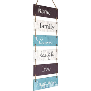 Panneau mural en bois, rectangle vertical, pour la maison, la famille, l'amour, le rire, la vie, le bonheur, plaque décorative pour la décoration de la maison - Product Image 1